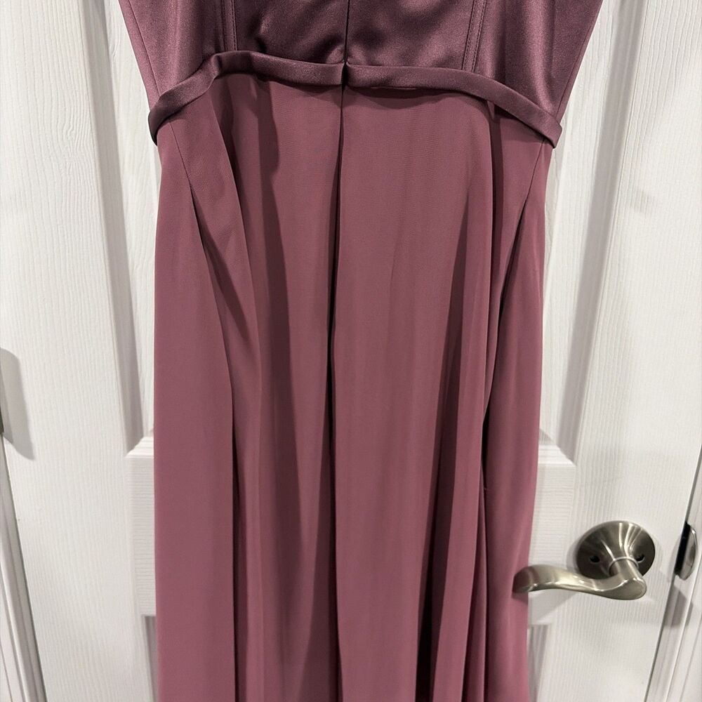 Satin Hi Low Formal Dress Dark Mauve Bodice Romantic Evening Party Elegant Size2 - Picture 6 of 8